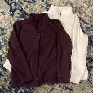 Lot of 2 - 32 Degrees Women's Zip-Up Jackets - Ivory and Burgundy